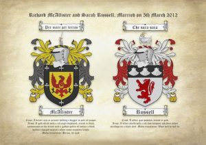 A4 Double Coat of Arms on Ancient Parchment Paper