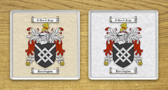 Coats of Arms Coasters on Plain and White Parchment